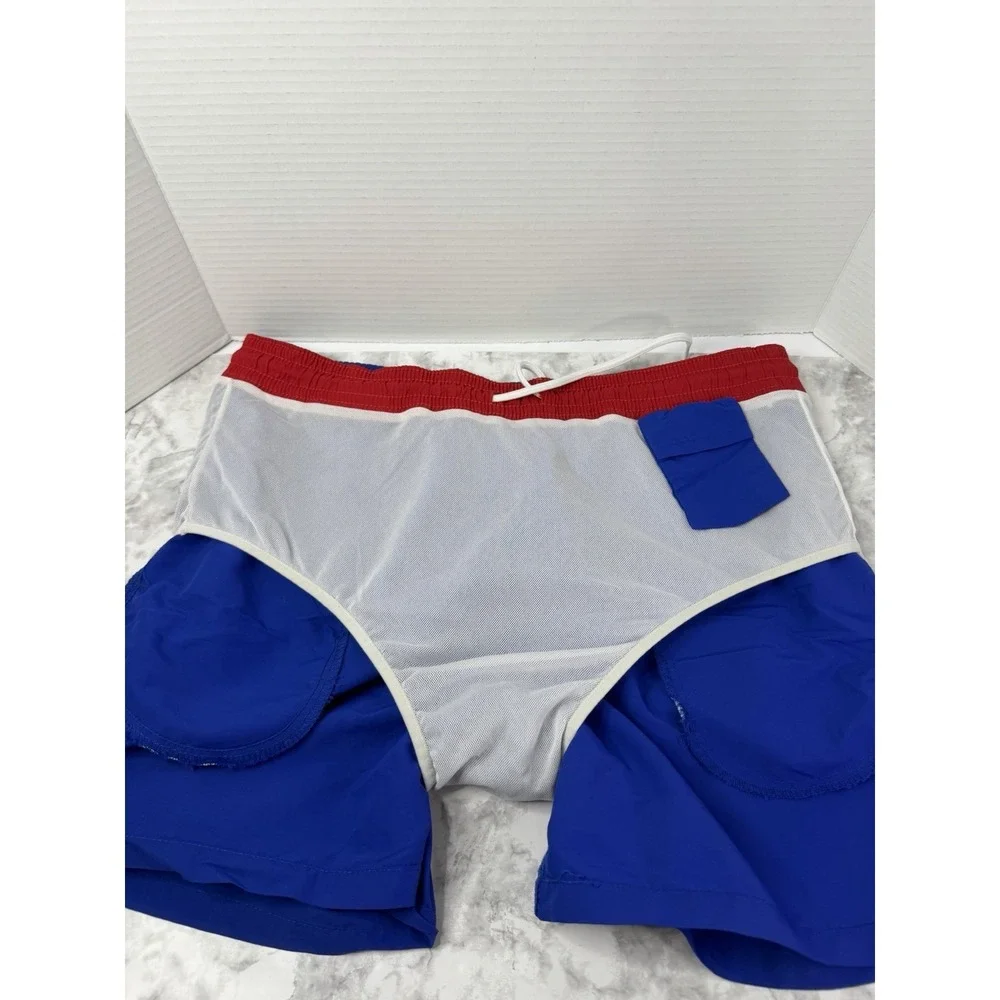 Polo Ralph Lauren Swim Trunks Size Large BlueRed Pony Logo Drawstring Mesh Lined